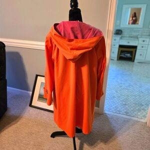 Vintage Bill Blass 90s Y2K orange and pink oversized trench coat raincoat
